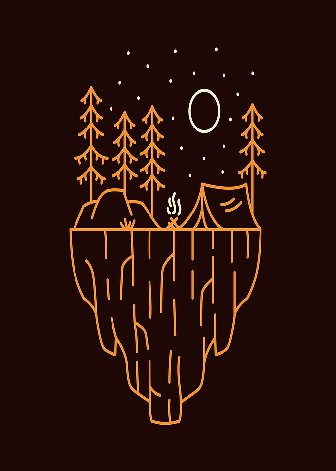 Night Camping on a Cliff
