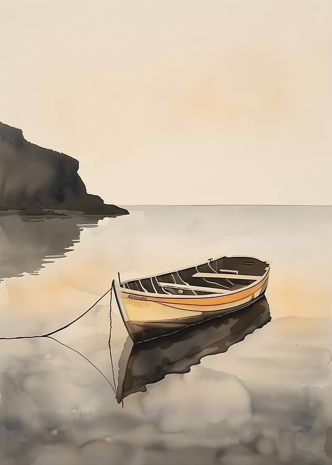 Rowboat on Calm Water