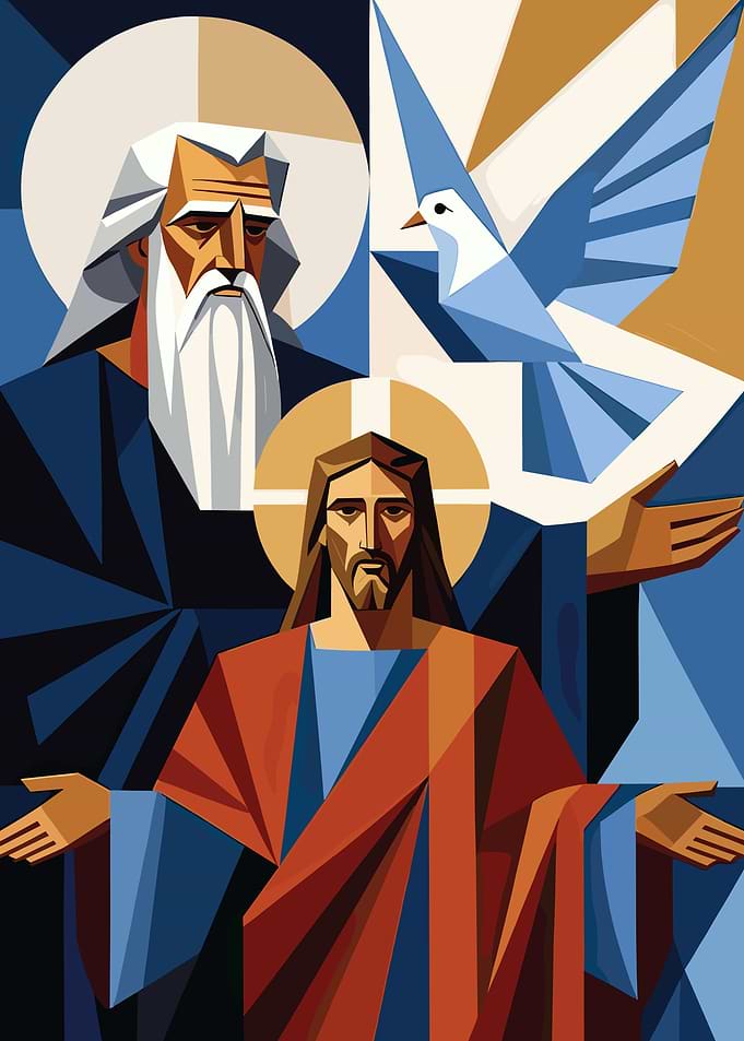 The Holy Trinity in Geometric Style