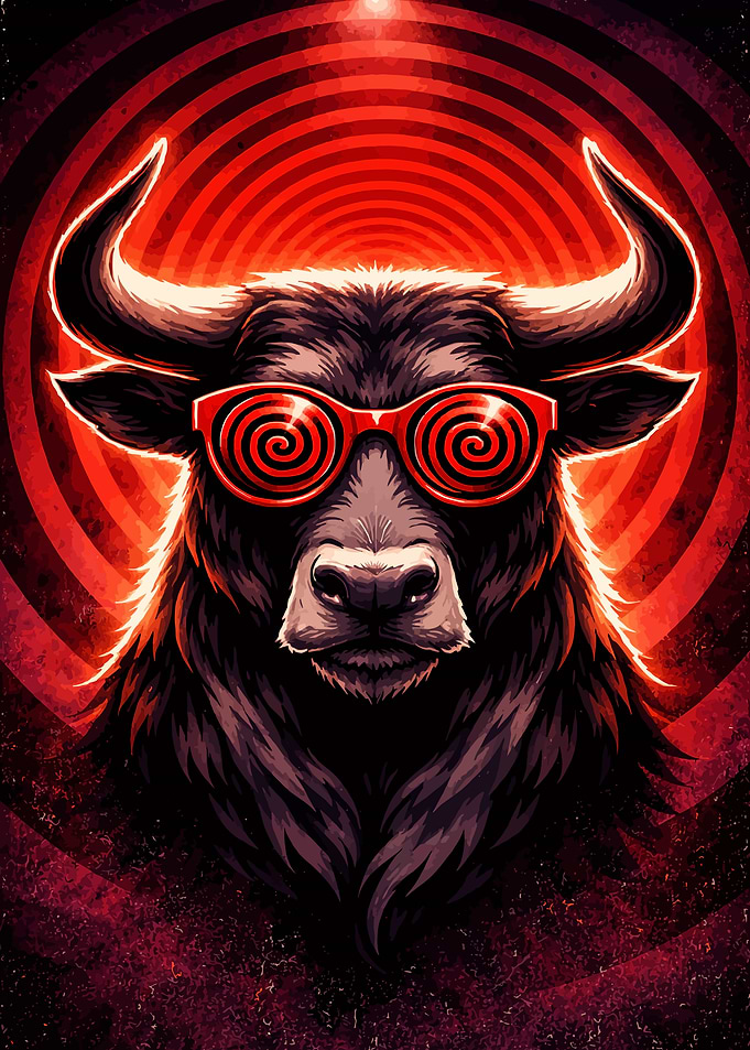 Cool Bull Wearing Swirl Sunglasses