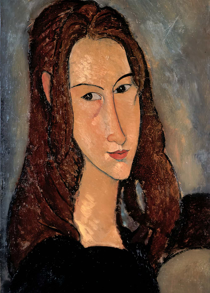 Portrait of a Woman with Long Brown Hair, amedeo modigliani art