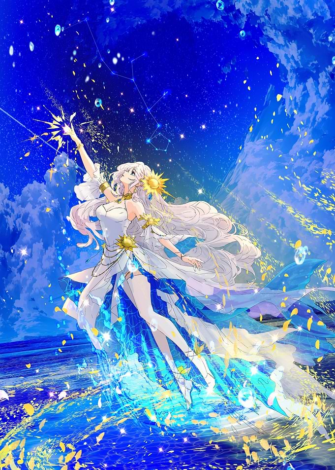 Celestial Woman Reaching for Stars