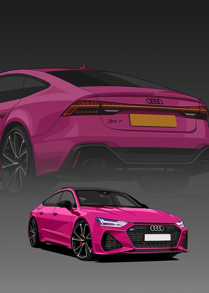 Pink Audi RS 7 Illustration