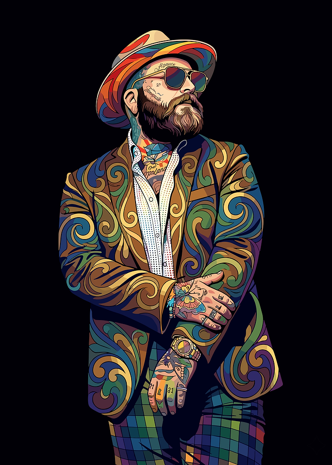 Teddy Swims in Psychedelic Suit