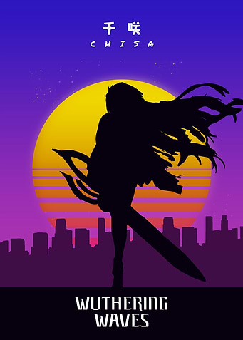 Wuthering Waves Chisa Silhouette Poster