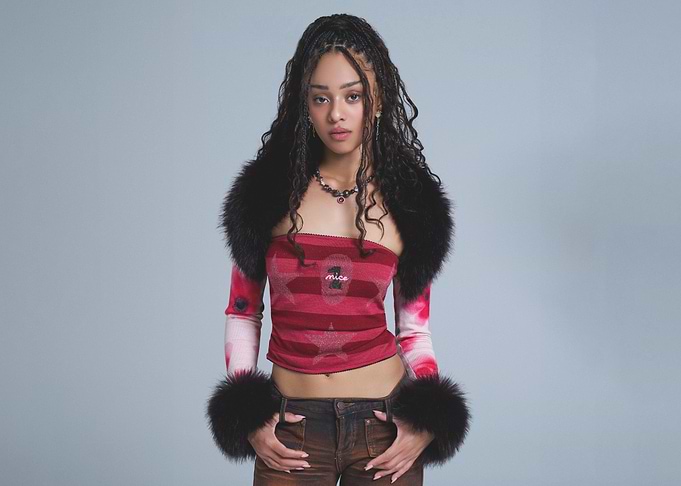 Model in Y2K-inspired outfit