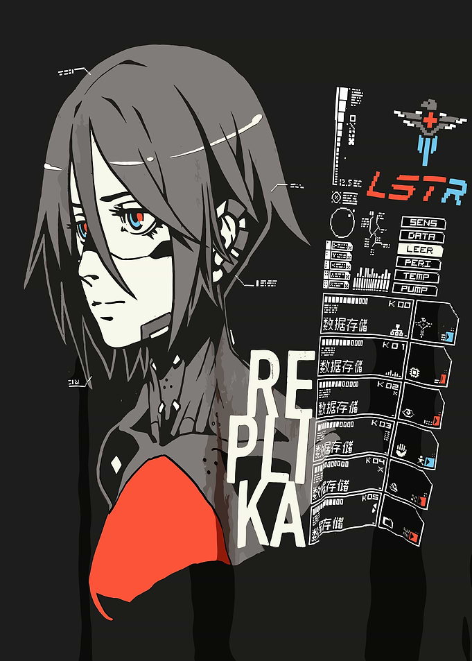 Cyberpunk Anime Girl with HUD