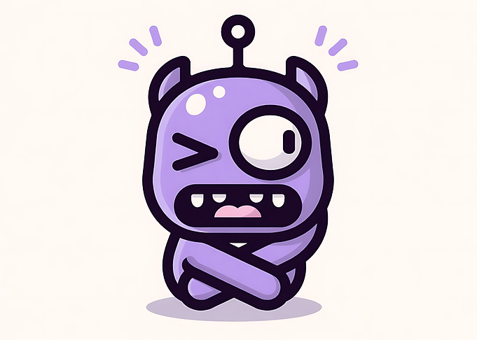 Cute Purple Monster Winking
