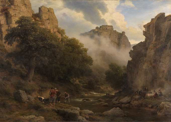 Soldiers in a Mountainous Landscape