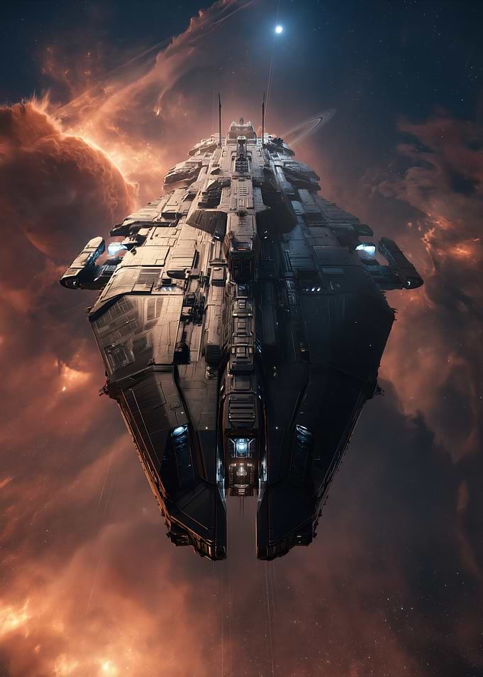 Massive Spaceship in Nebula