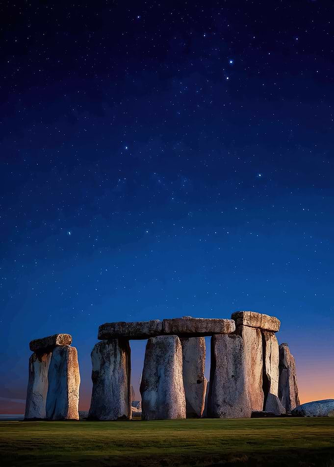 Stonehenge at Night Under Stars