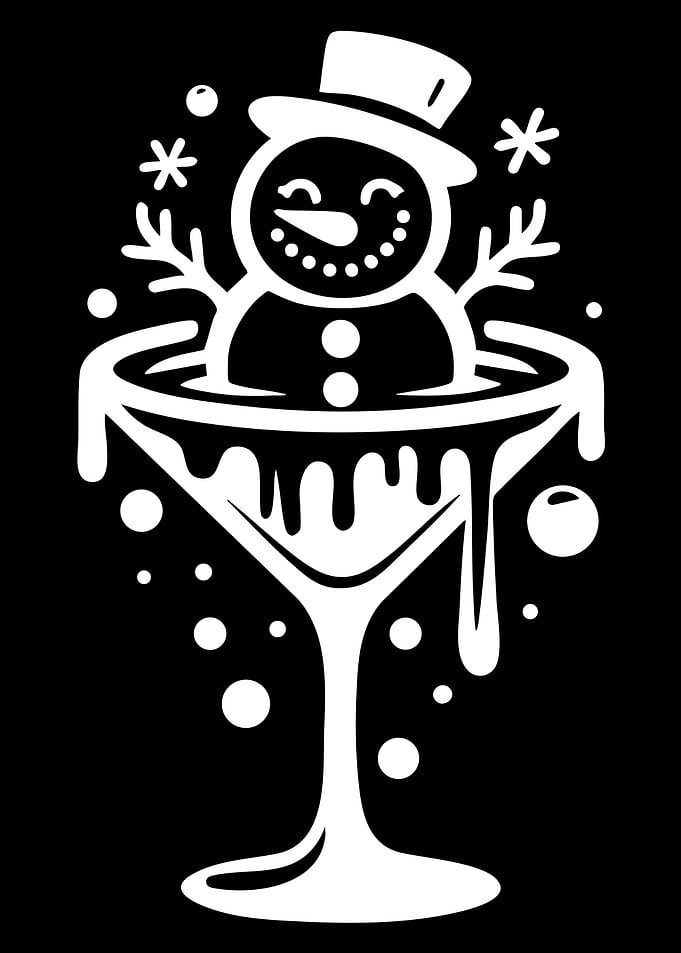 Snowman in a Martini Glass