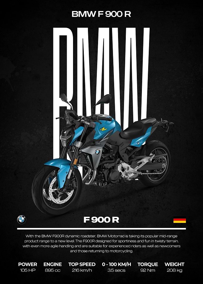BMW F 900 R Motorcycle Poster