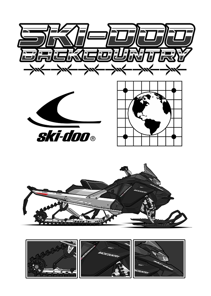 Black Ski-Doo Backcountry Snowmobile