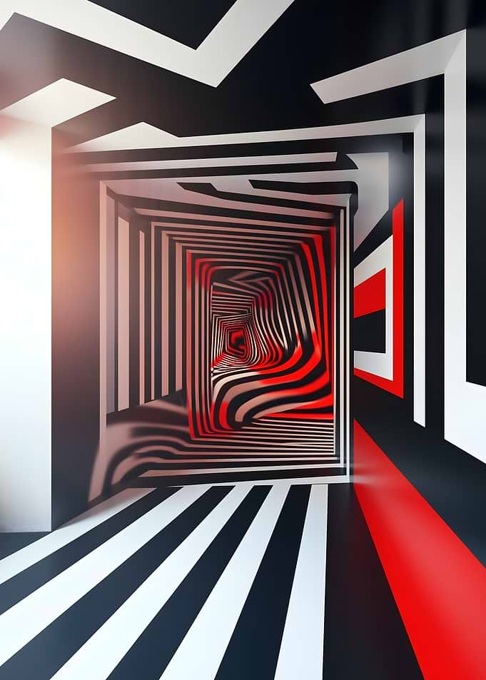 Abstract Hallway with Optical Illusion