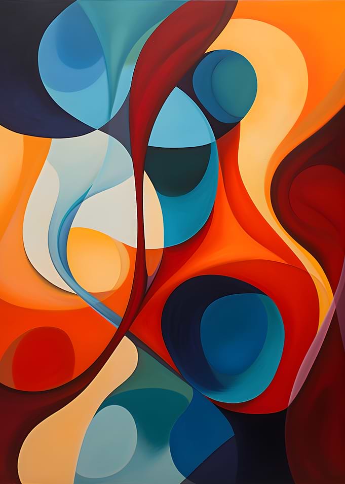 Abstract Fluid Shapes Painting