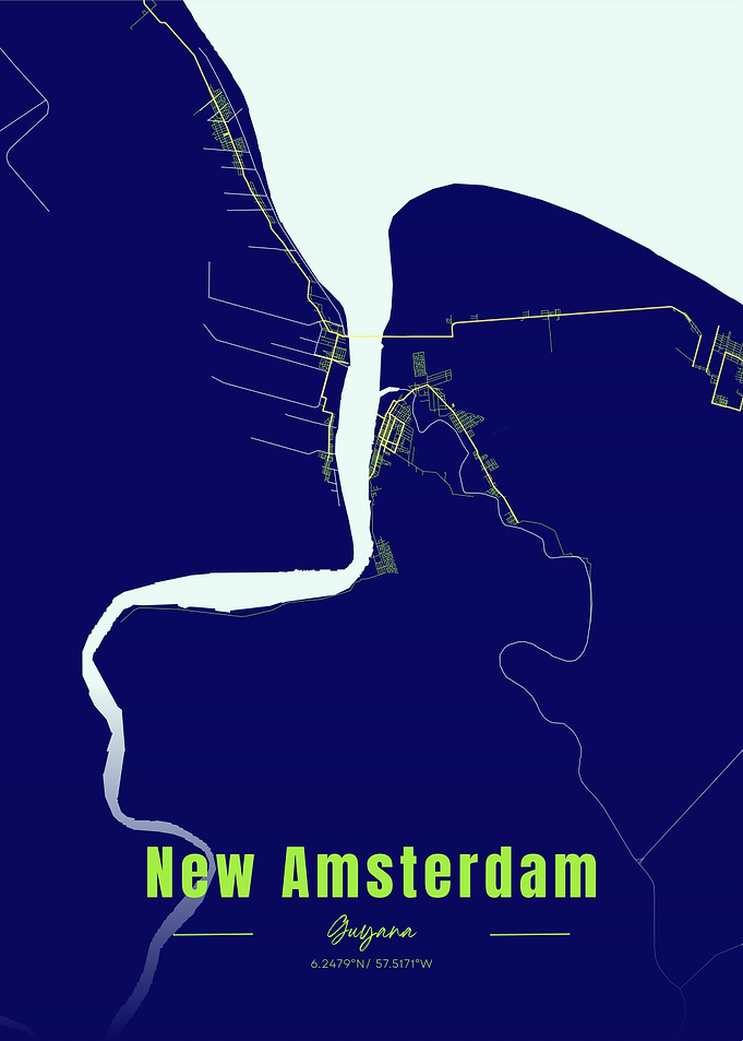 New Amsterdam Guyana Map