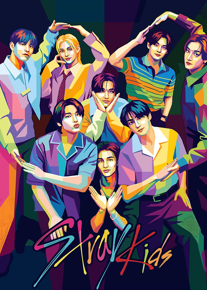 Stray Kids Pop Art Portrait