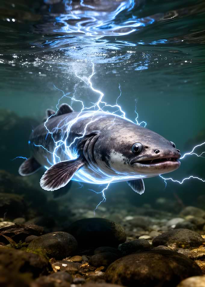 Electric Eel Generating Lightning Underwater