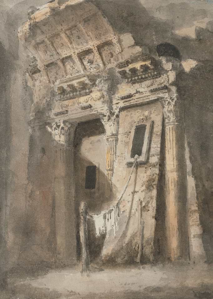 Ancient Roman Ruins Watercolor