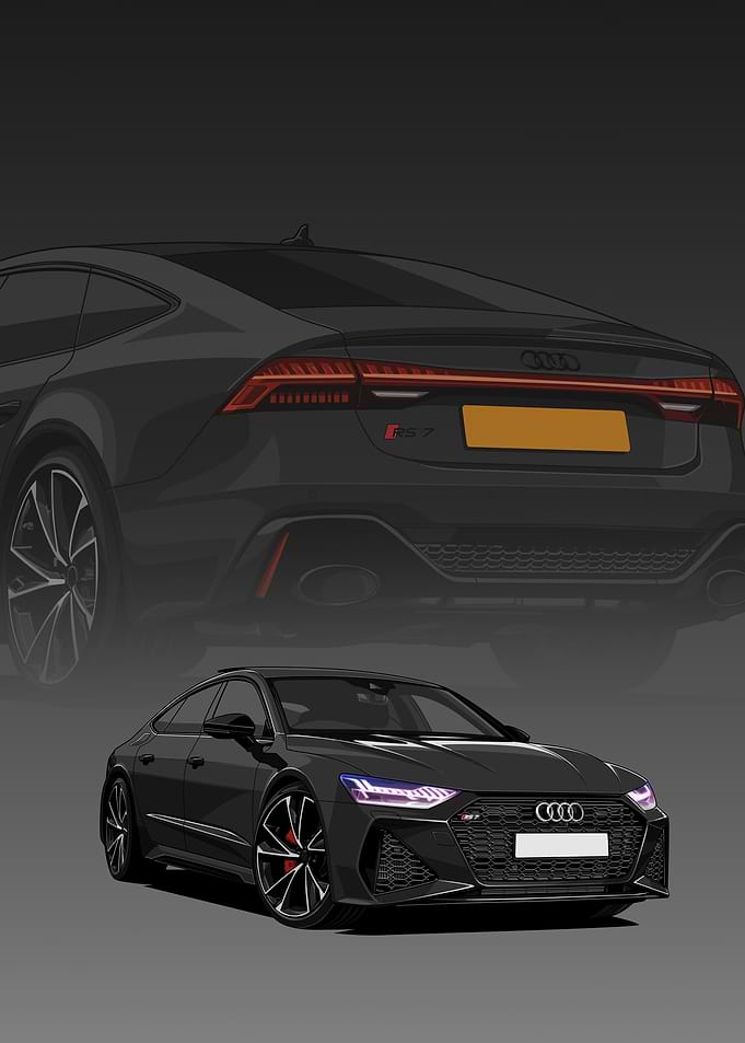 Black Audi RS 7 Sportback Illustration