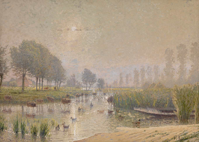 Pastoral Landscape with Cattle and Ducks