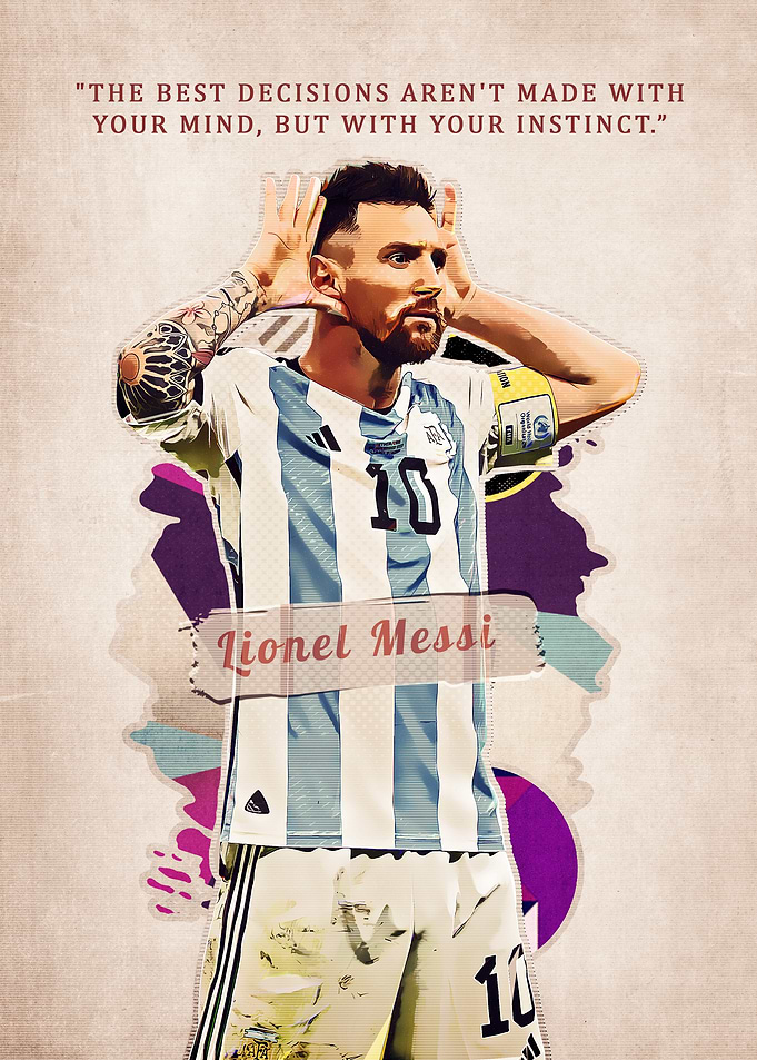 Lionel Messi Inspirational Quote Poster