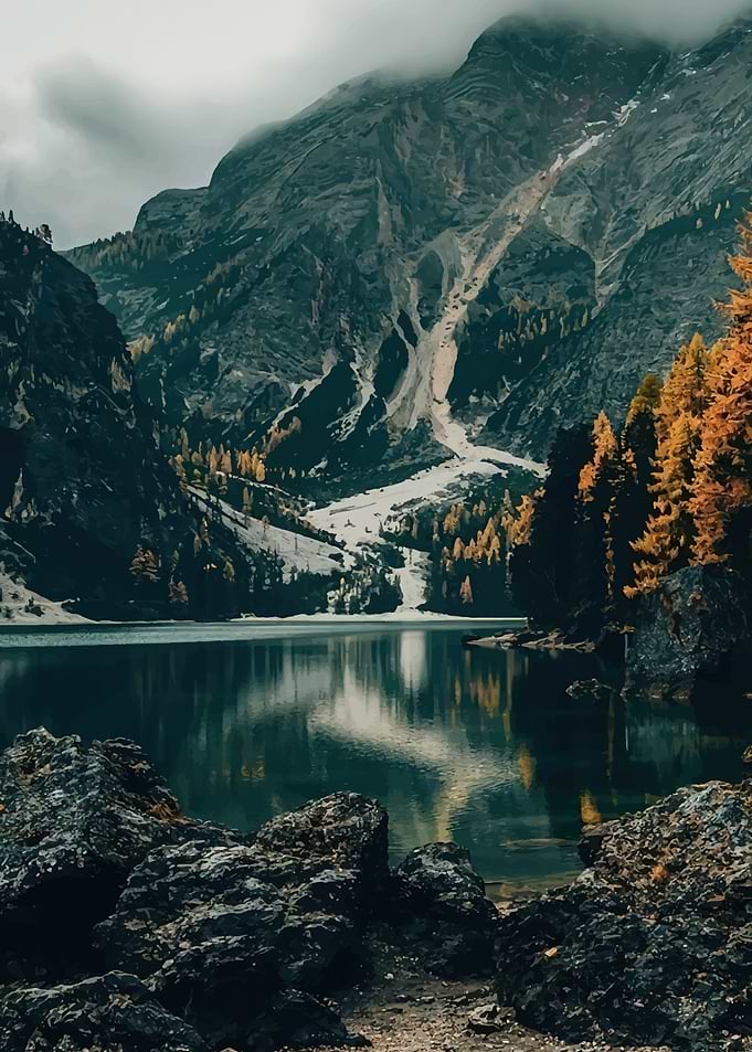 Autumn Mountain Lake Landscape