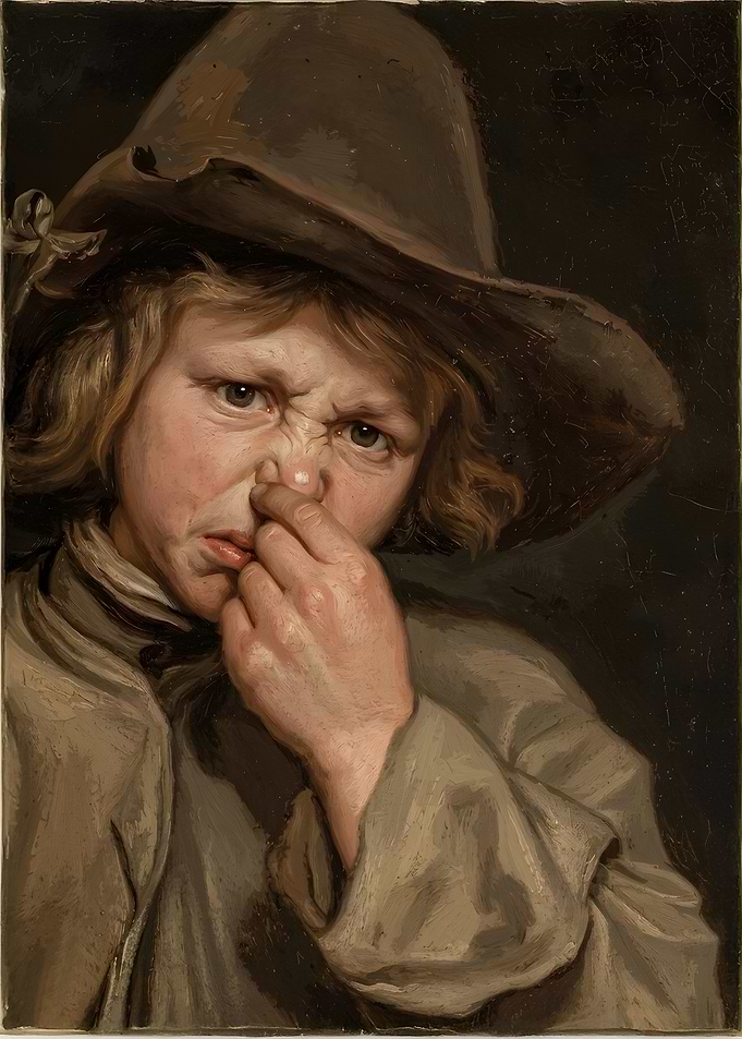 Funny Boy picking his nose