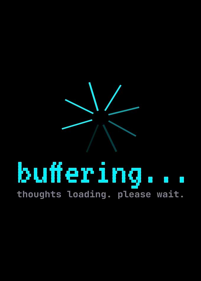 Buffering Thoughts Loading Funny ADHD Gamer