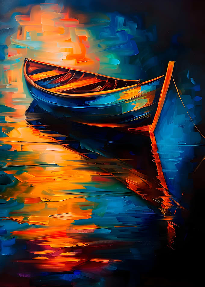 Impressionistic Boat on Water
