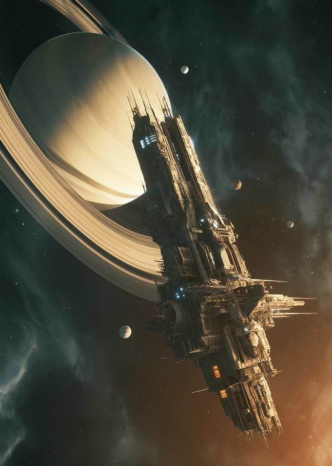 Spaceship near Saturn