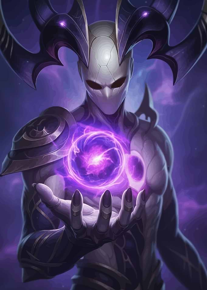 Mysterious figure holding a purple orb