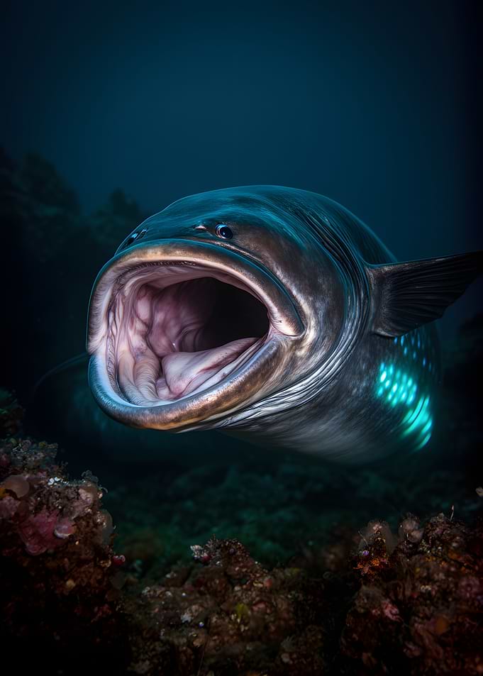 Close-up of a Grouper with Mouth Open