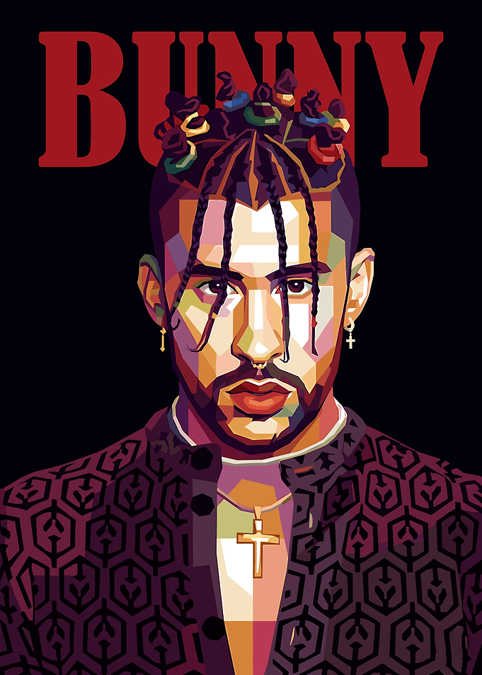 Bad Bunny WPAP Portrait