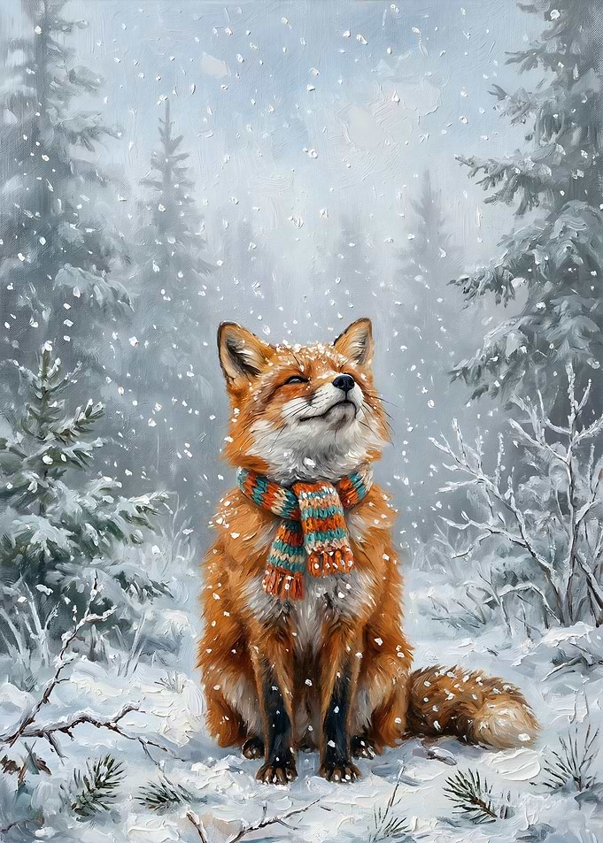 Fox in a Winter Forest