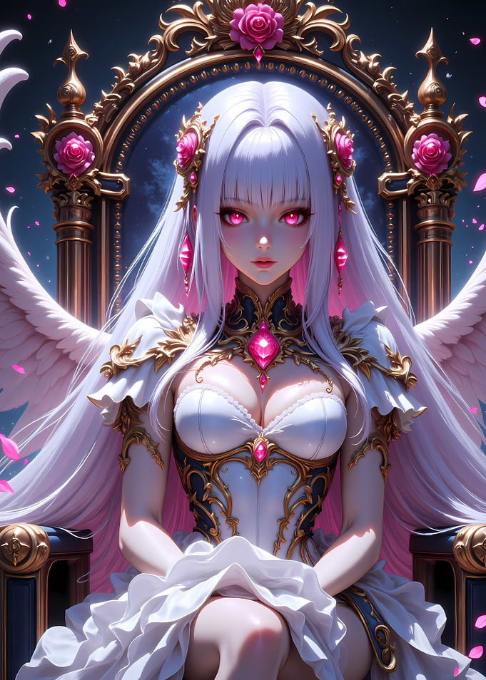 Anime Angel Queen with Pink Accents