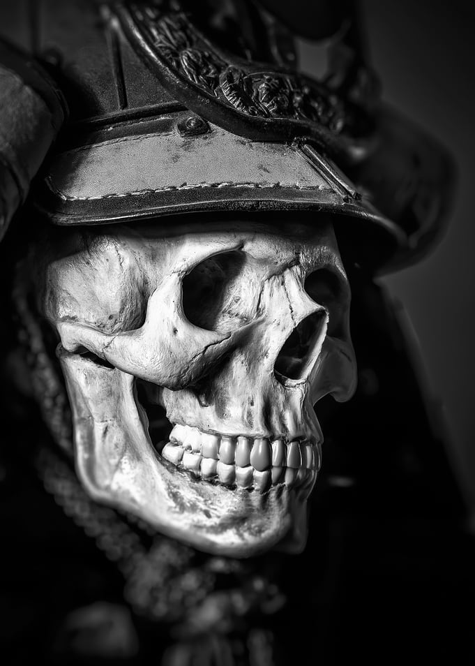Samurai Skull with Helmet