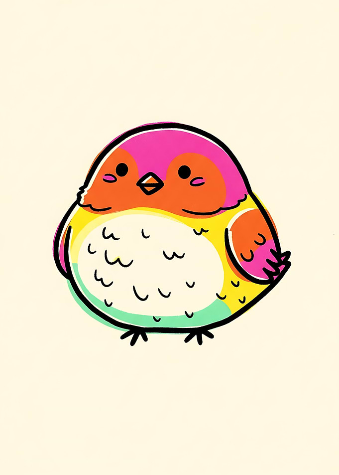 Cute Bird Little Gossips — Pigeon Portrait Print