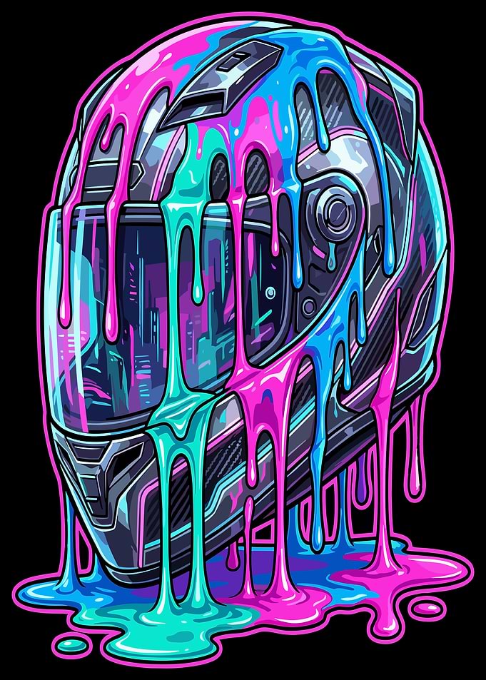 Dripping Paint Motorcycle Helmet