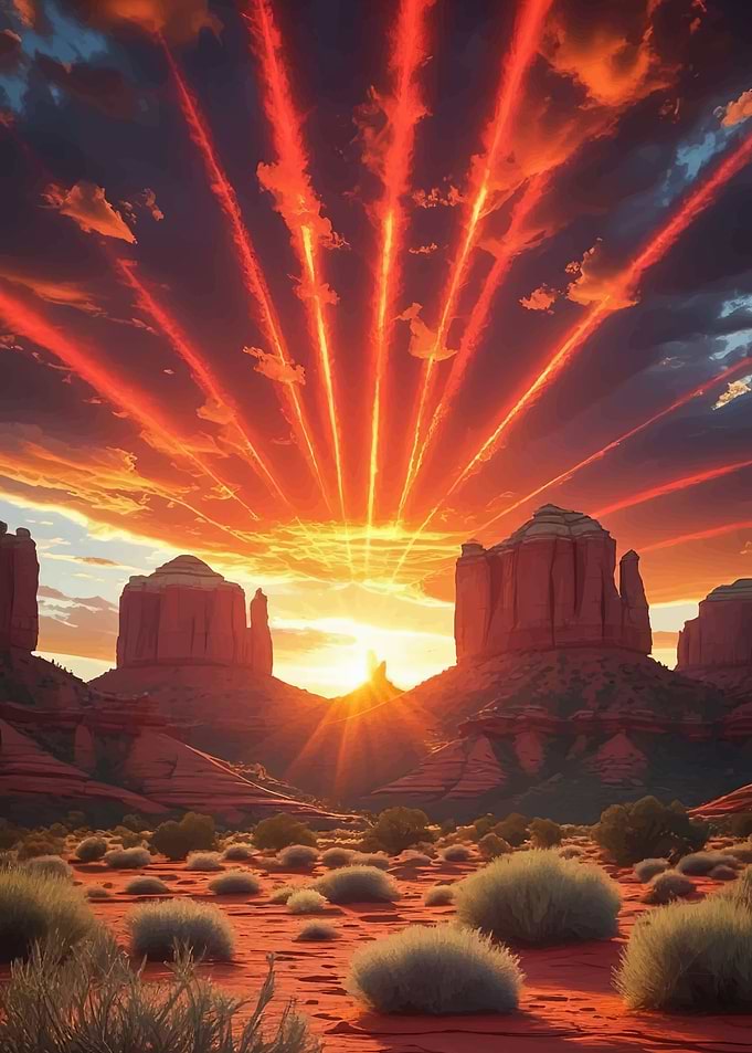 Dramatic Desert Sunset