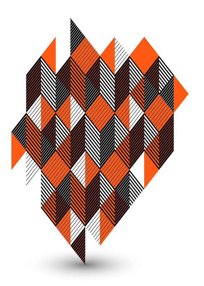 Geometric Abstract Orange and Black Pattern