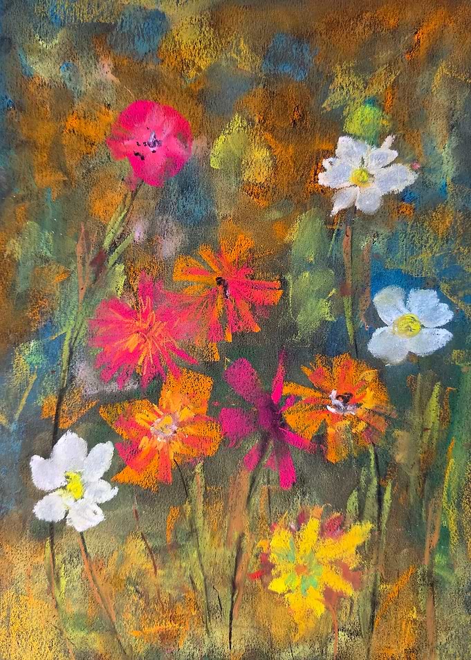 Vibrant Pastel Floral Painting