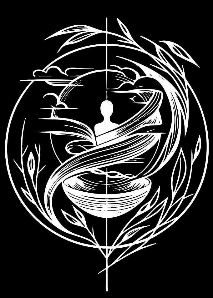 Abstract Figure in Nature Emblem