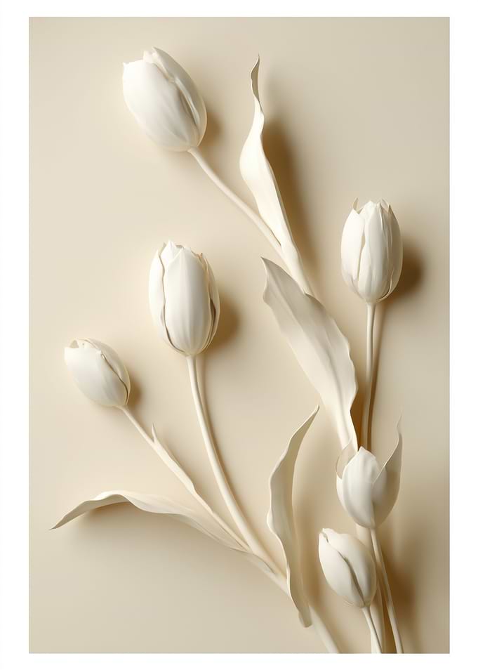 Monochromatic White Tulips