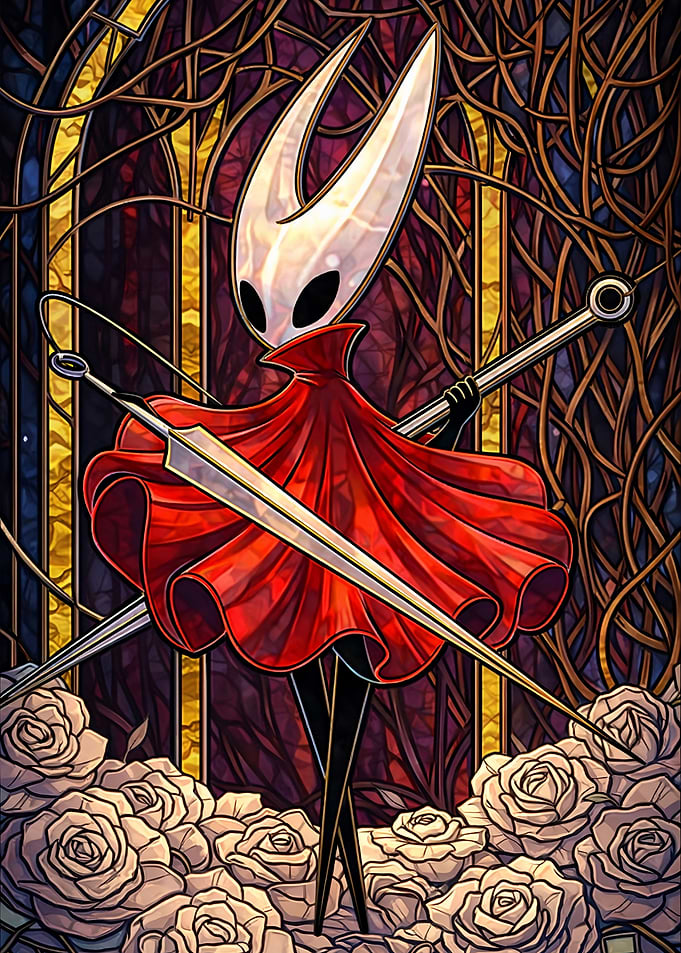 Hollow Knight Hornet Stained Glass