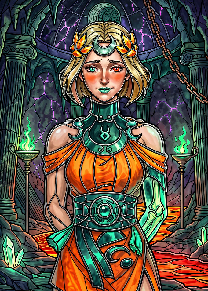 Hades Game Stained Glass Style