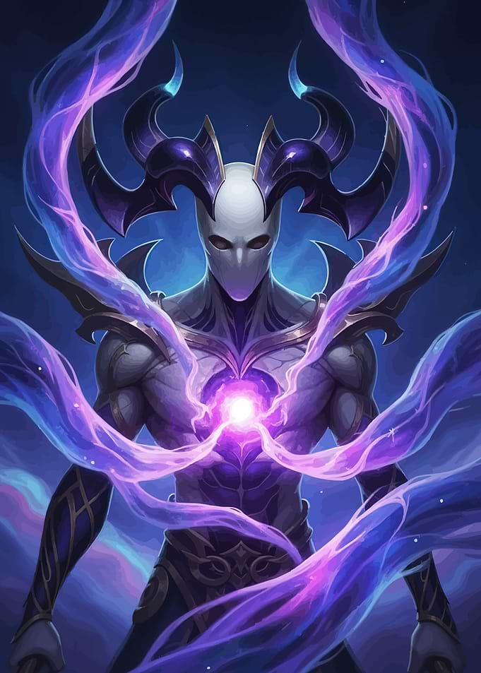 Mysterious Figure with Purple Energy