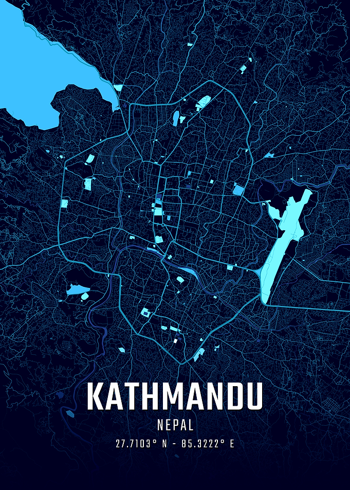Kathmandu Midnight City Map