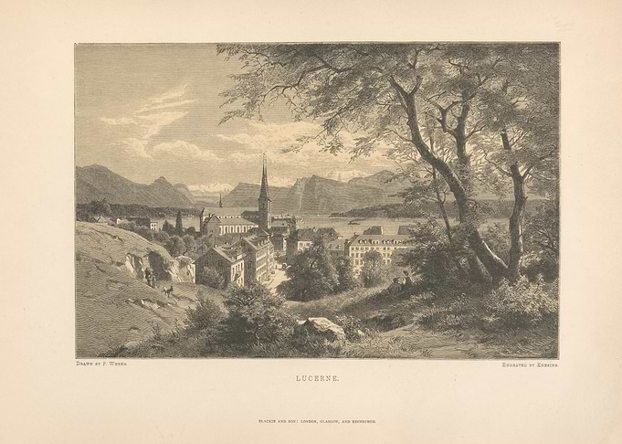 View of Lucerne with Mountains and Lake